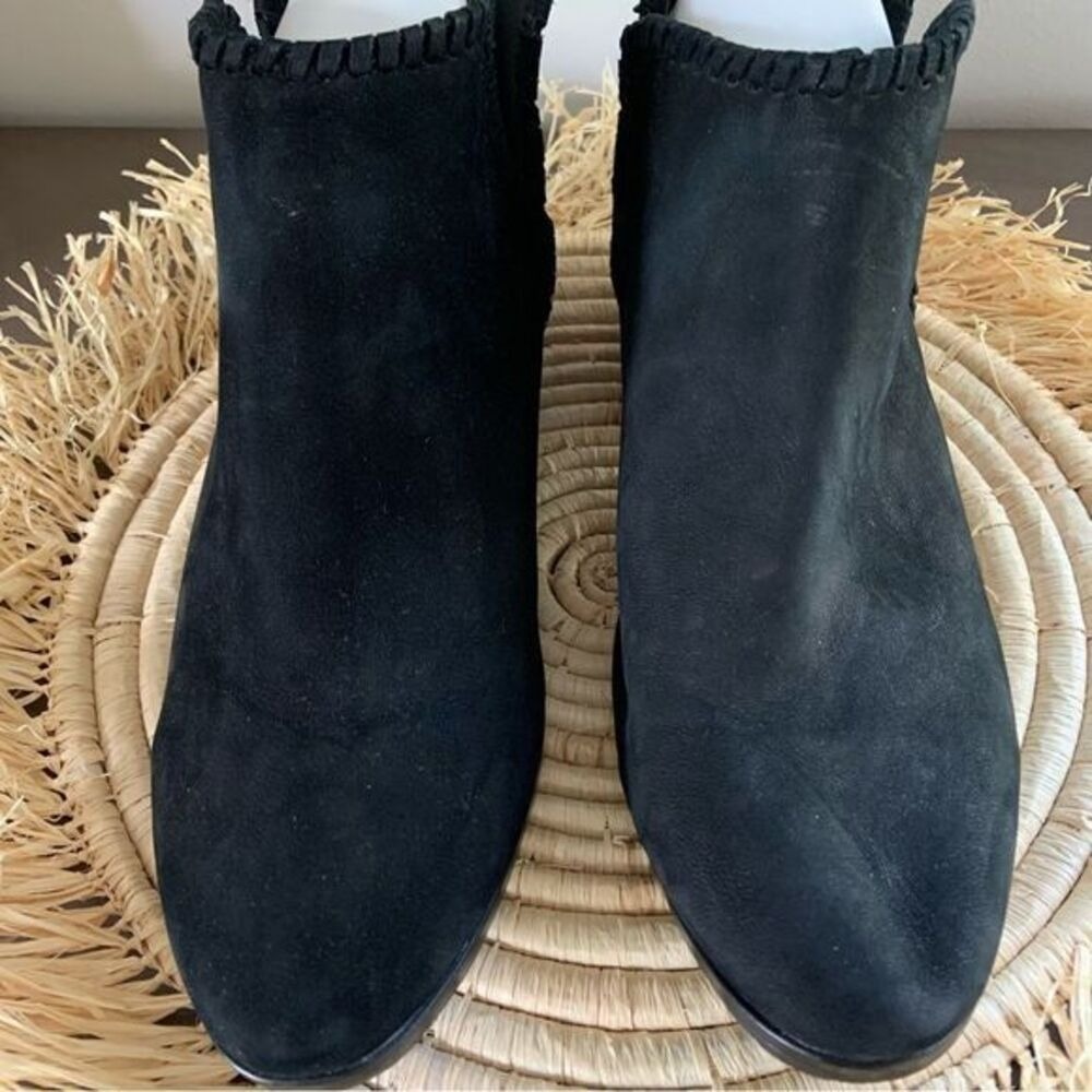 JACK ROGERS Women's Layla Black Suede Heeled Ankle Boots Size 11 - Picture 3 of 16